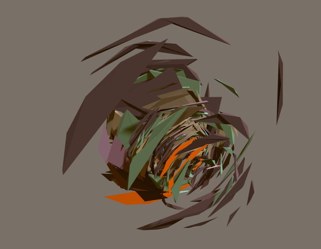 Illustration of colours detached and fractured